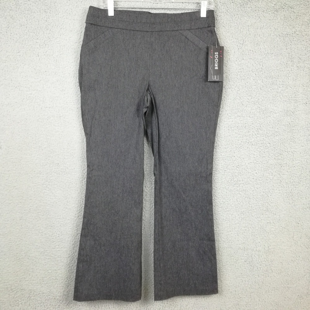 Briggs Womens Pants Millennium Barely Boot Cut Slimming Grey Short 10S New
